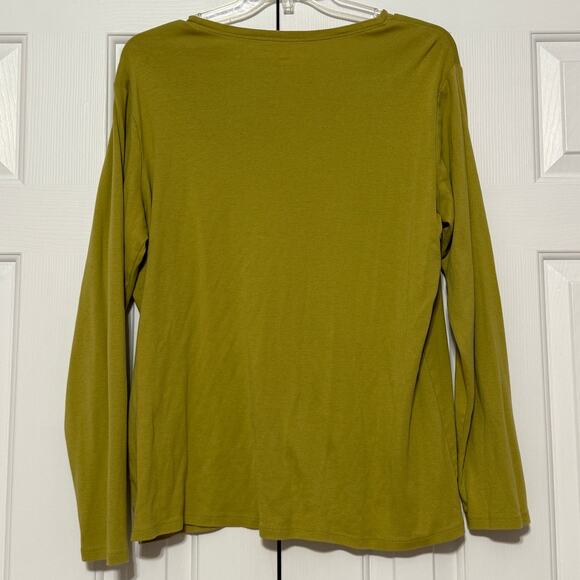 Women's Eddie Bauer Long Sleeve Crewneck T-Shirt, Chartreuse Green Size XXLT - Picture 2 of 4